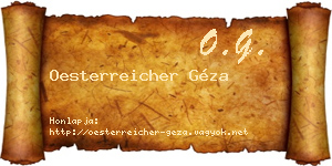 Oesterreicher Géza névjegykártya