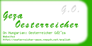 geza oesterreicher business card